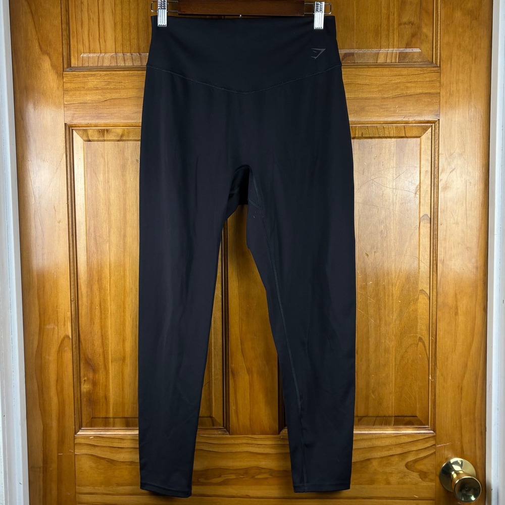 Gymshark Womens Black High Waisted Recycled Nylon Leggings B3A6M Large